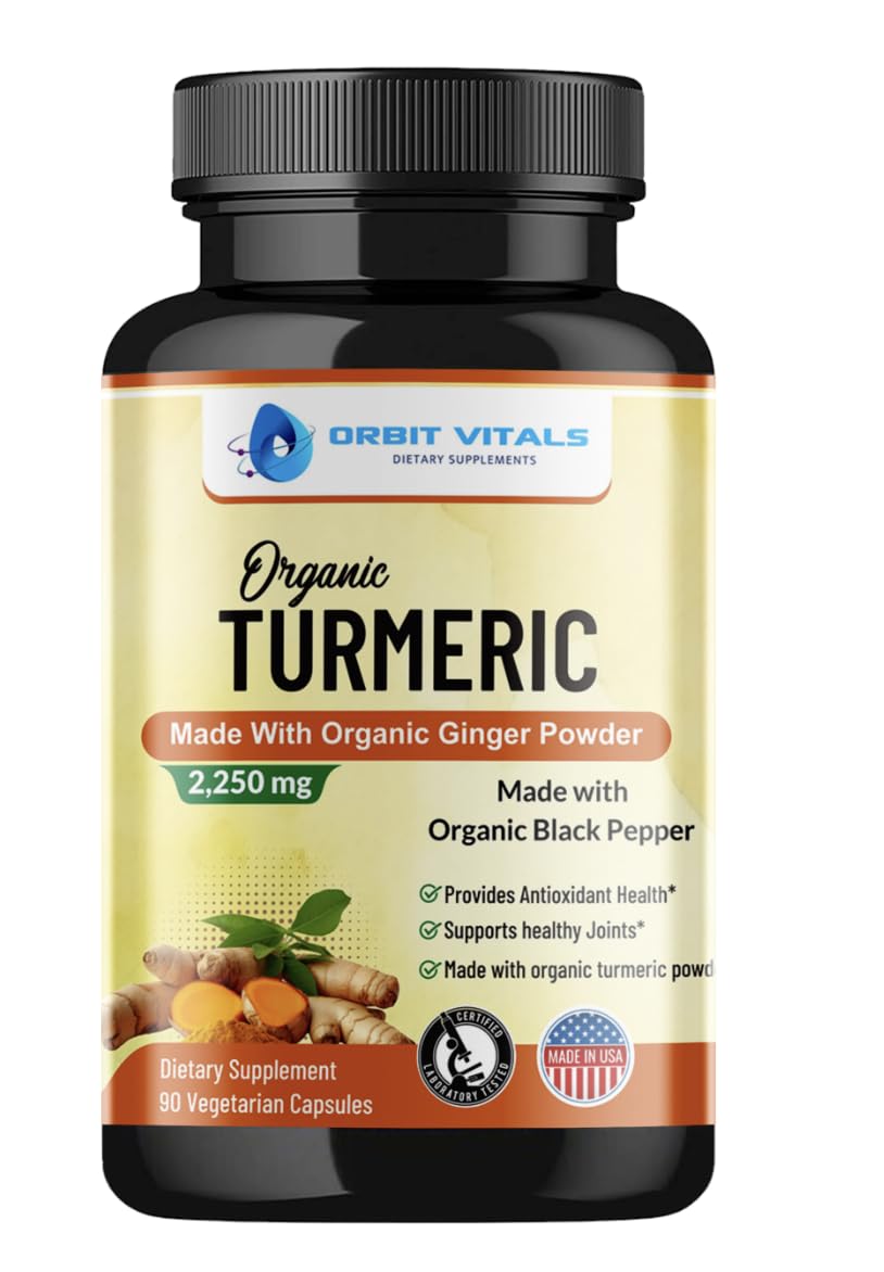 Orbit Vitals Turmeric Curcumin with Black Pepper & Ginger Capsules 90 Count