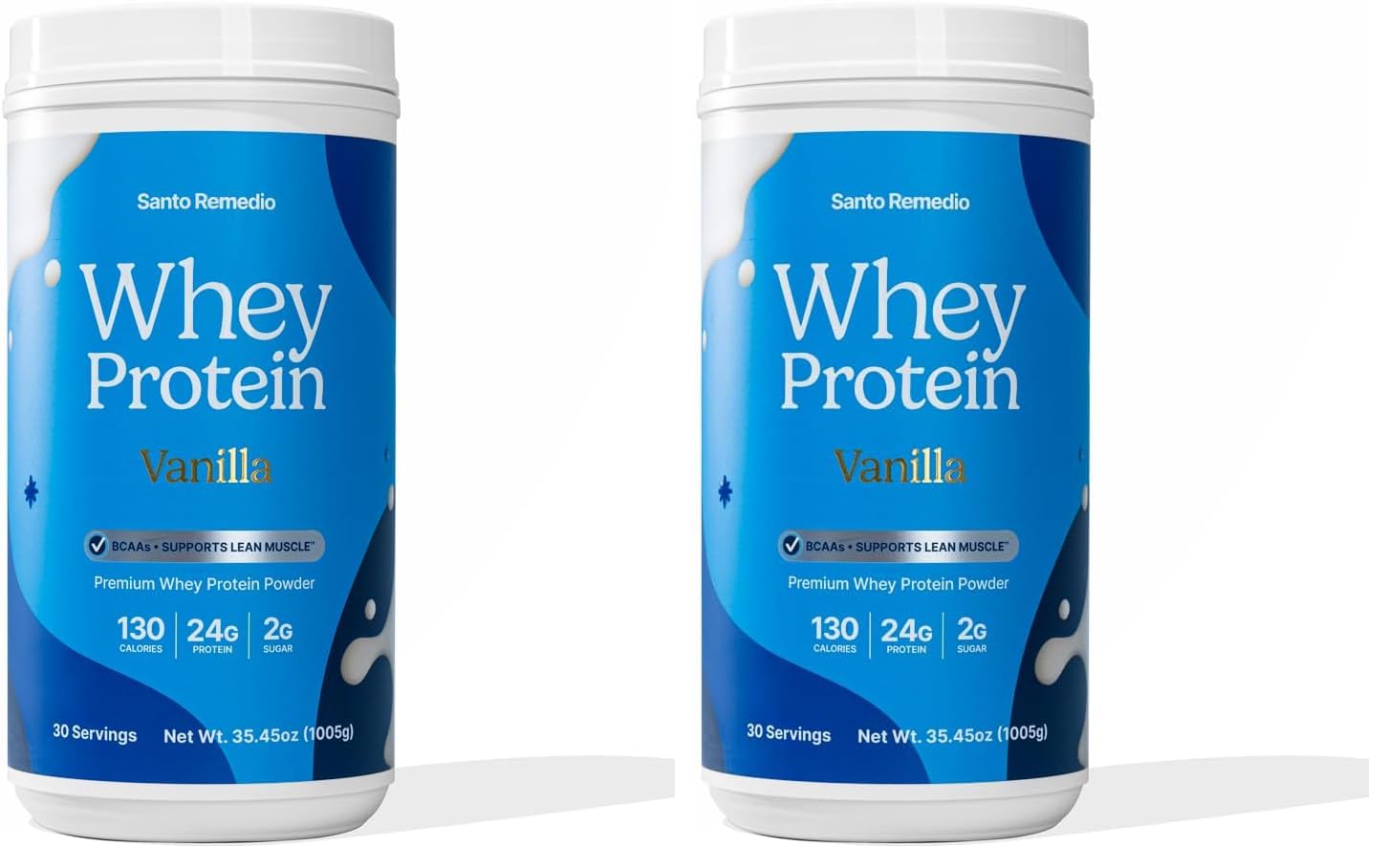 Santo Remedio Vanilla Whey Protein Powder, 60 Servings (Pack of 2)