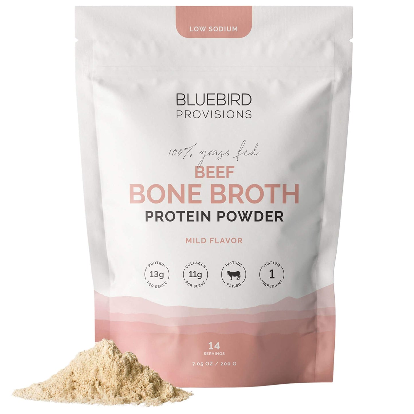 BLUEBIRD PROVISIONS Beef Bone Broth Protein Powder 7.05 oz