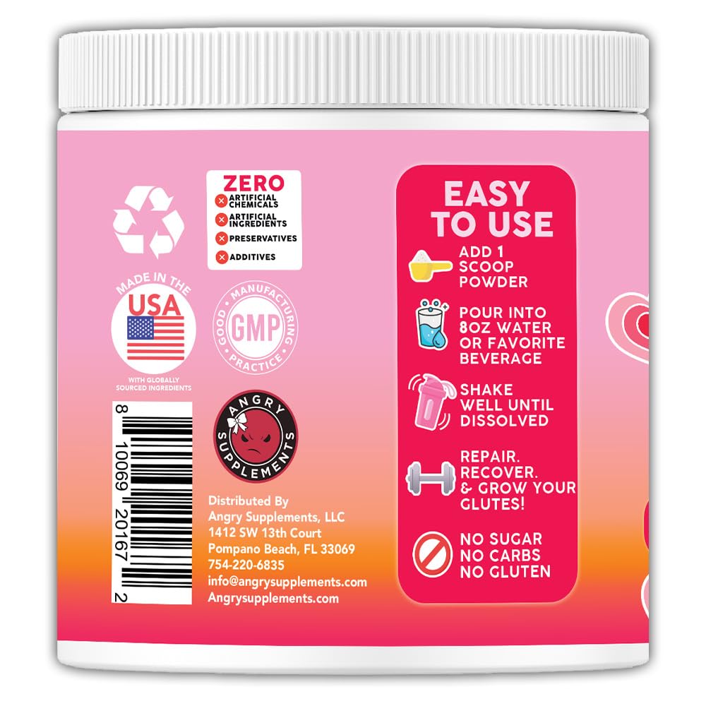 Angry Supplements Better Booty Builder Powder Creatine Monohydrate Supplement for Women, 4.4 oz