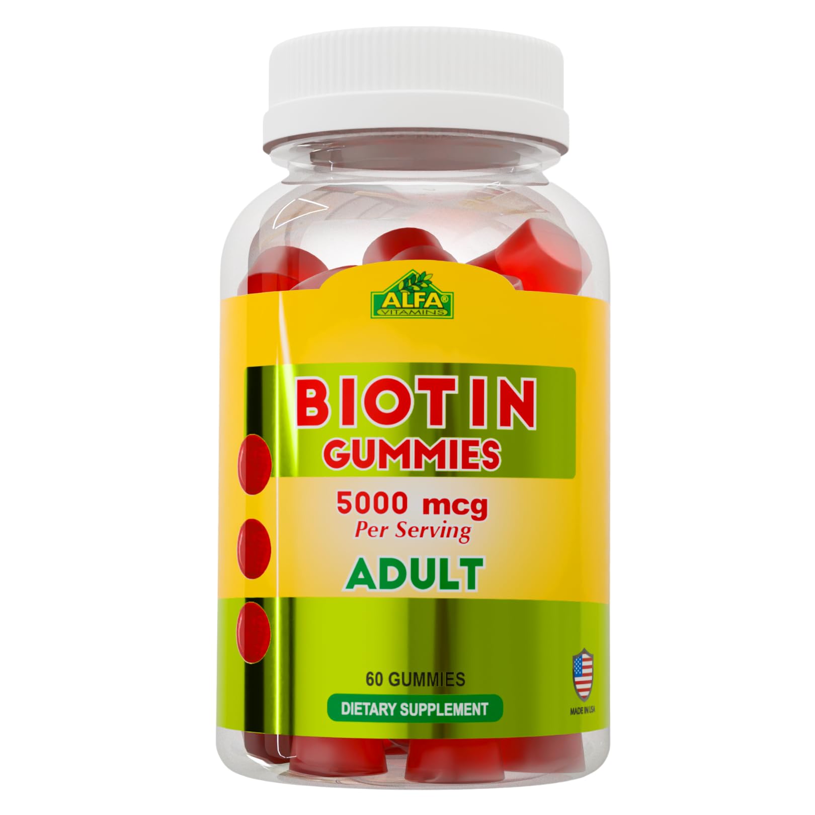 ALFA VITAMINS Biotin Gummies 60 Count
