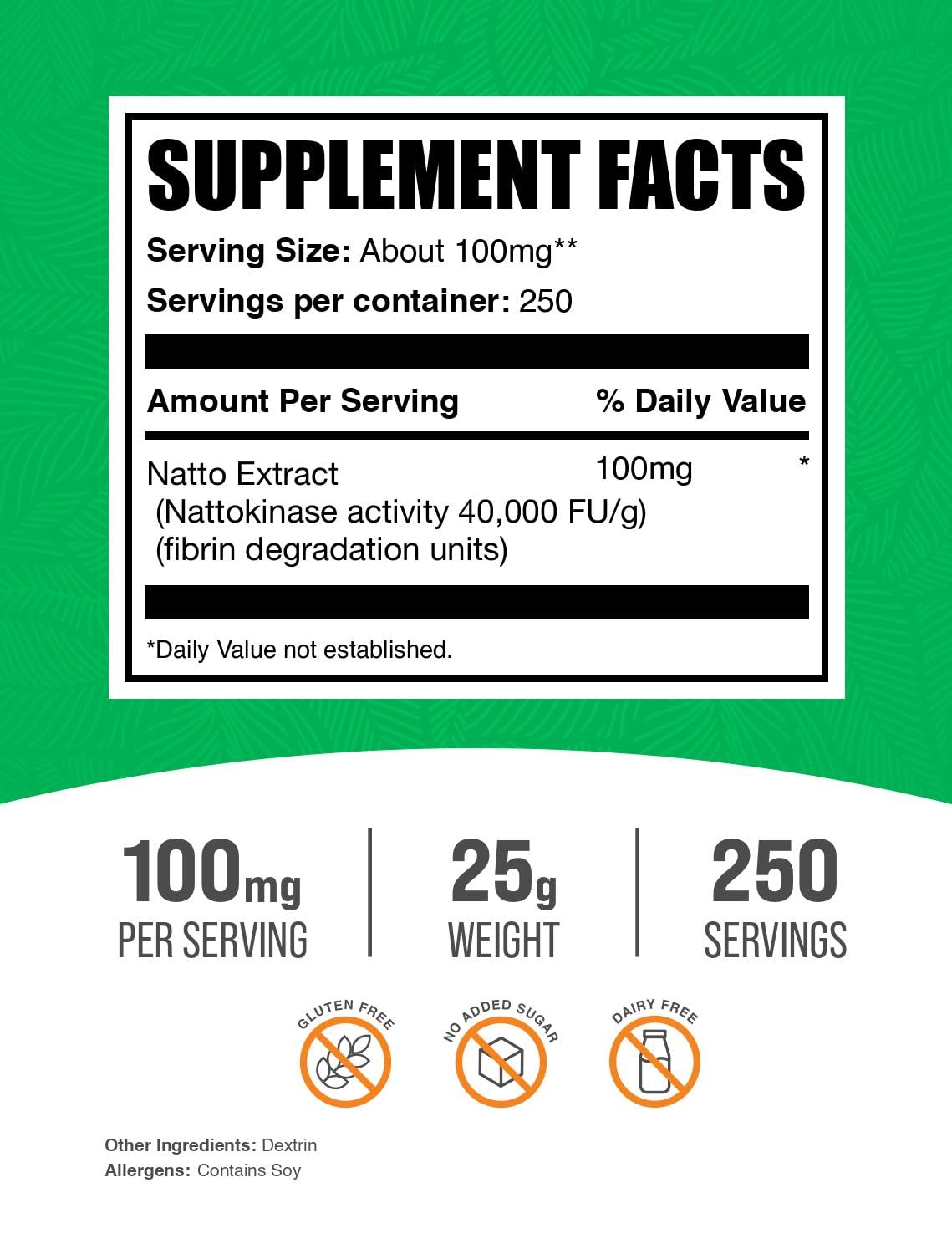 BulkSupplements Nattokinase Powder, 0.88 oz, Pack of 1