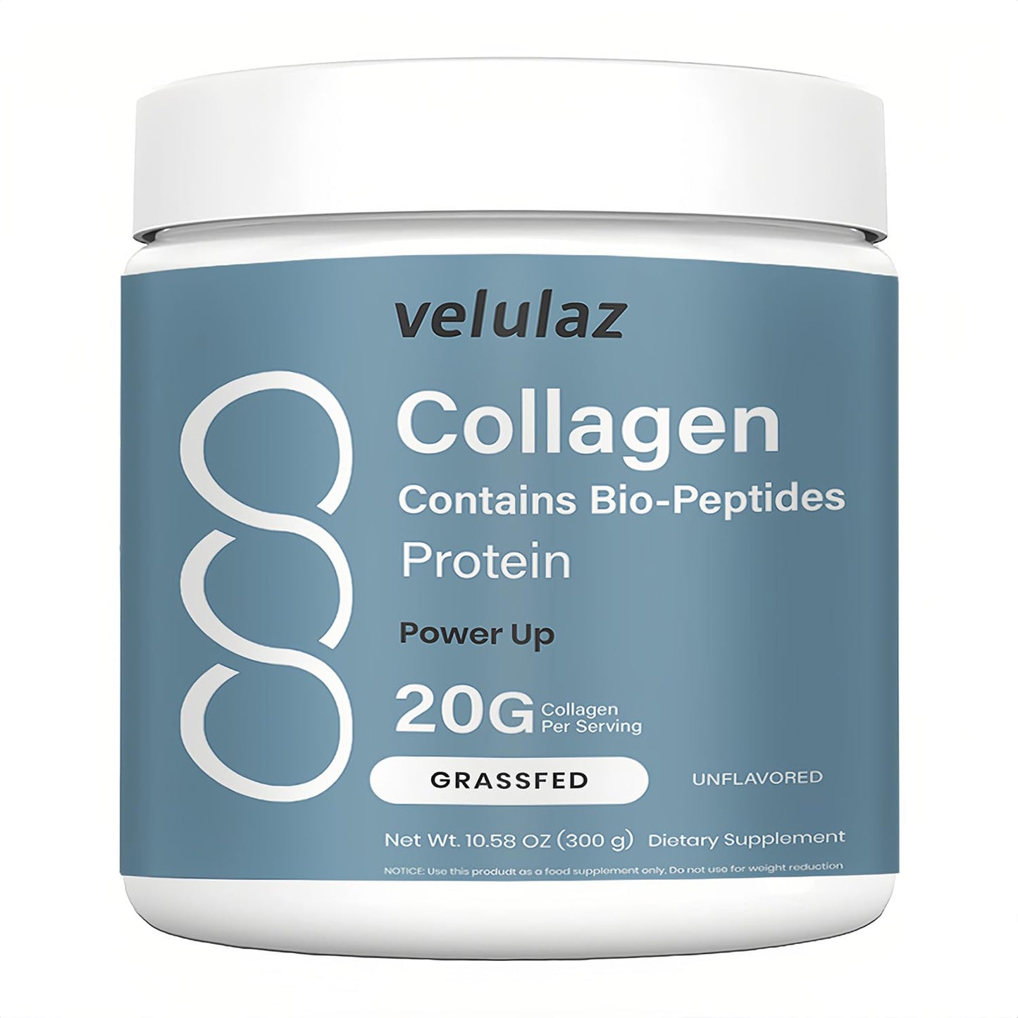 Velulaz Multi Collagen Bio-Peptides Powder Advanced with Hyaluronic Acid and Vitamin C – 10 Super Types of Collagen – Superior Absorption Formula – for Women and Men, 10.59 oz