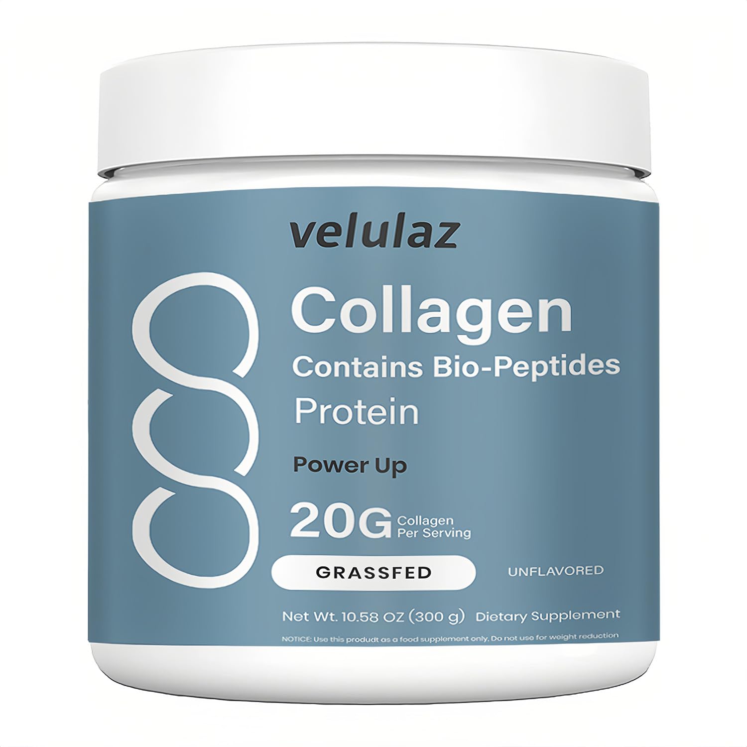 Velulaz Multi Collagen Bio-Peptides Powder Advanced with Hyaluronic Acid and Vitamin C – 10 Super Types of Collagen – Superior Absorption Formula – for Women and Men, 10.59 oz