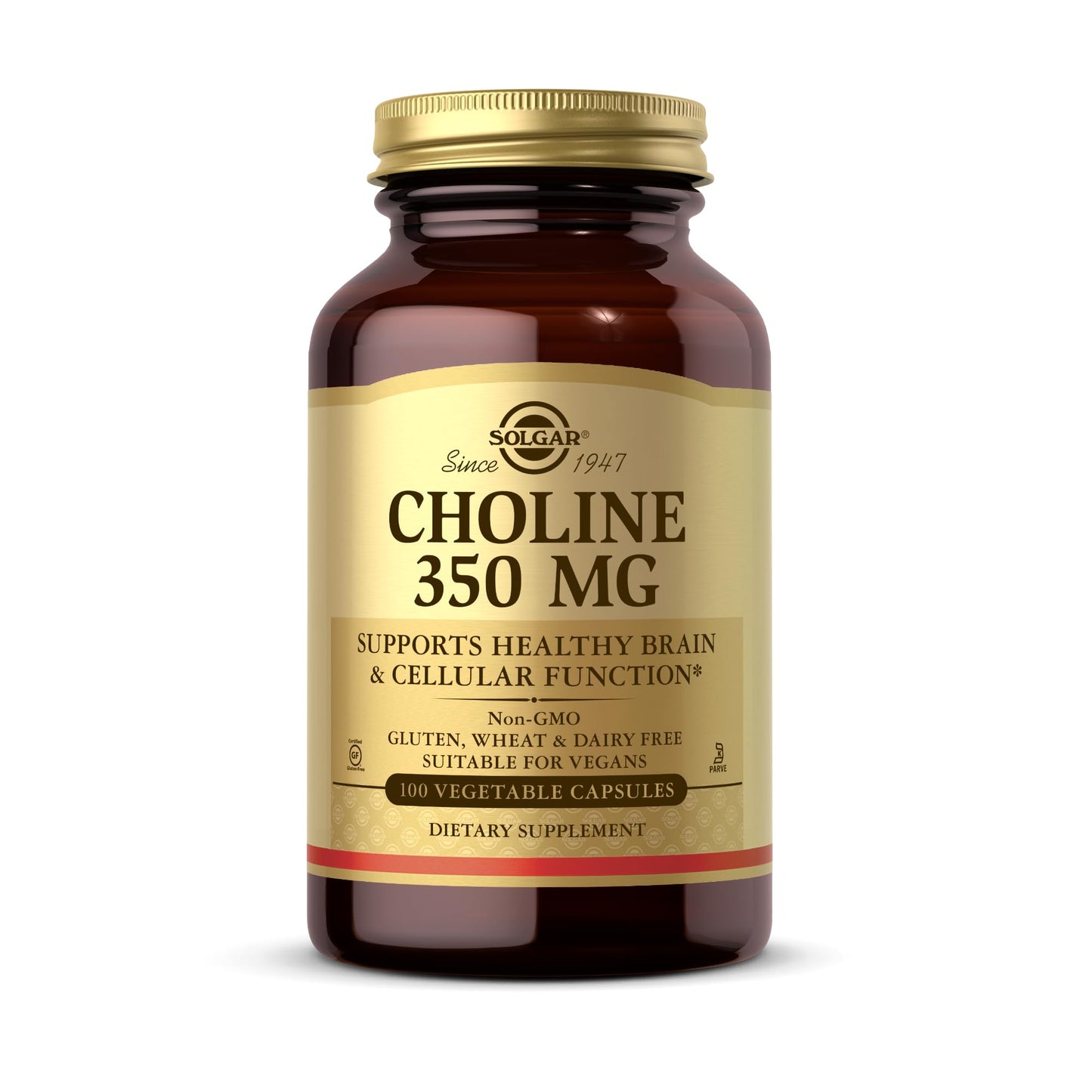 Solgar Choline 350 mg Capsule, 100 Count