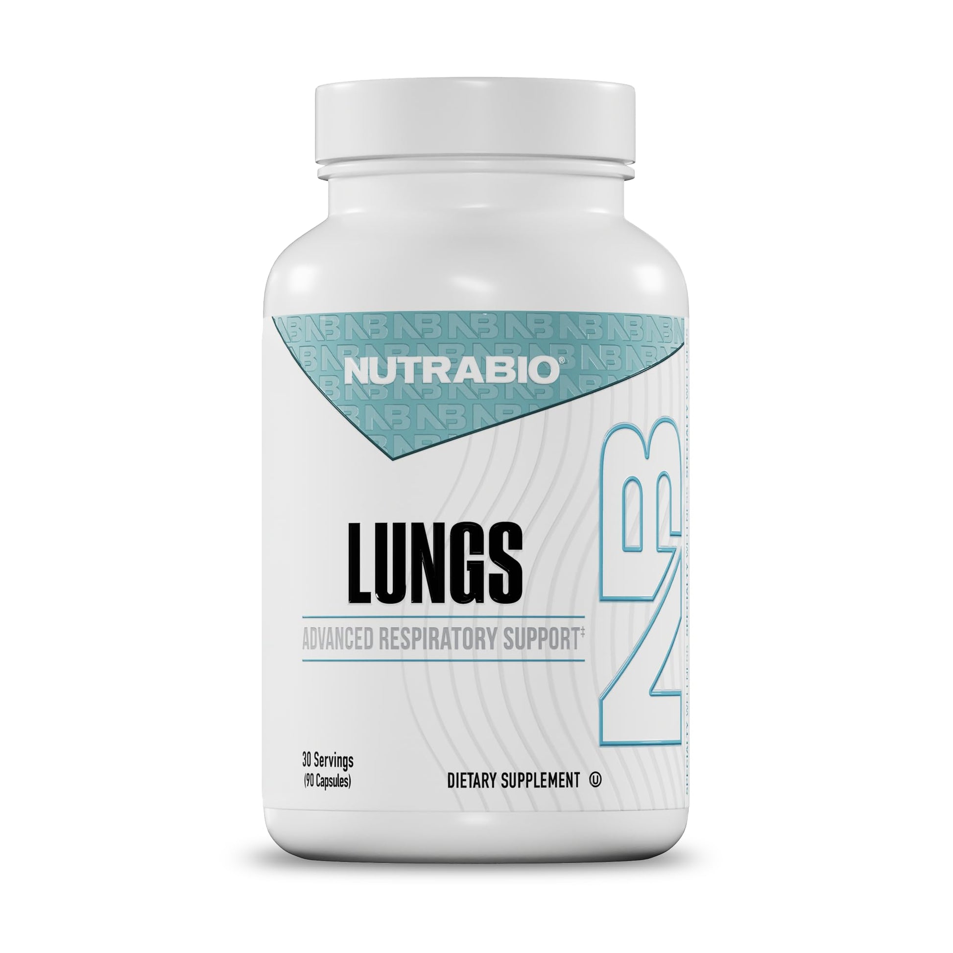 NutraBio Lungs Supplement Immuno-LP20 and Natural Extracts for Respiratory & Immune Health Capsules 90