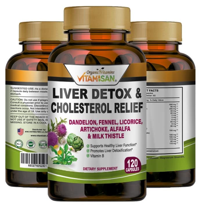 VITAMISAN Liver Cleanse Detox Supplements Capsules 120 Count