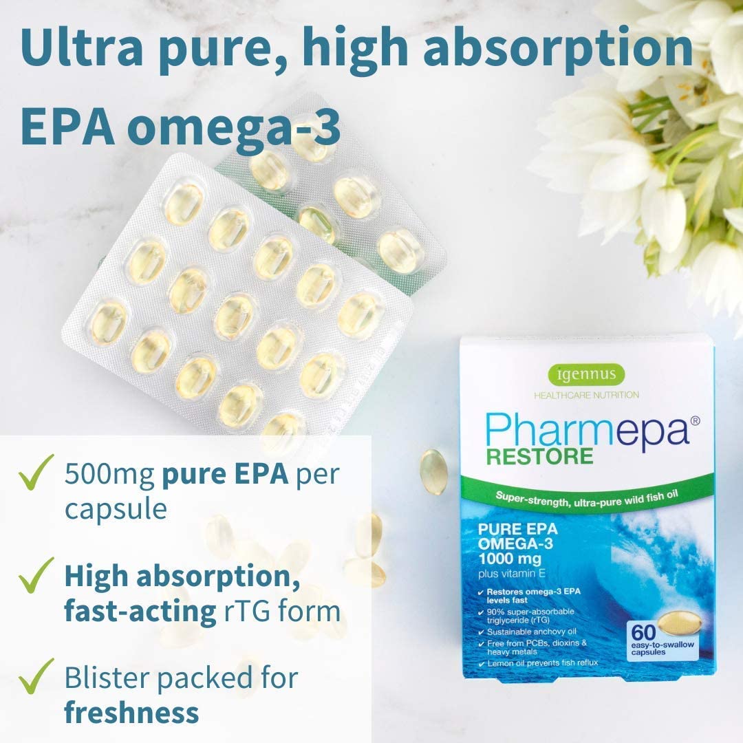 Igennus Healthcare Nutrition Pharmepa Restore EPA + Neurobalance Zinc, Magnesium & Vitamin B6 Mood Health Bundle for Attention & Focus 2 Capsules