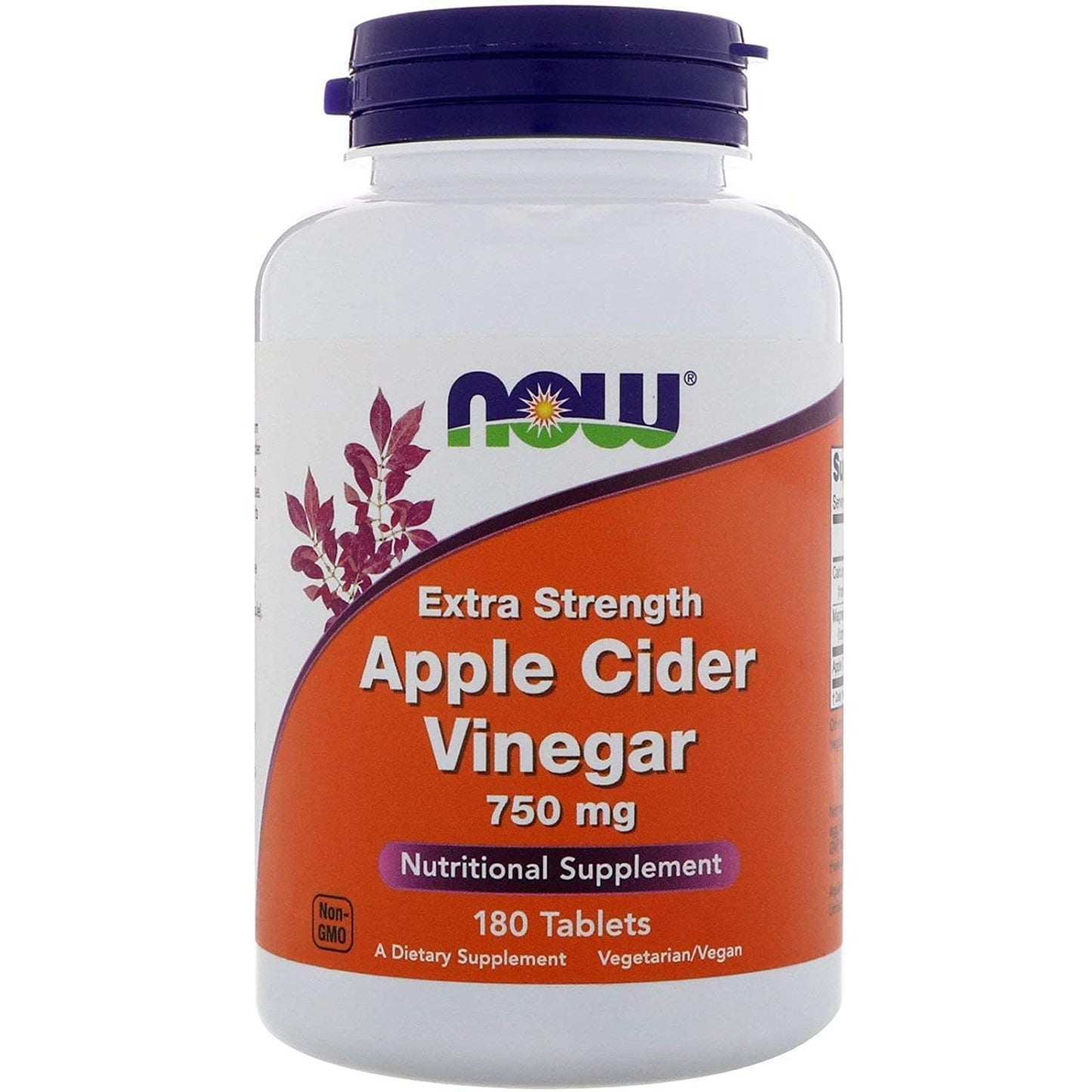 NOW Foods Apple Cider Vinegar Tablets, 750 mg, 180 Tablets