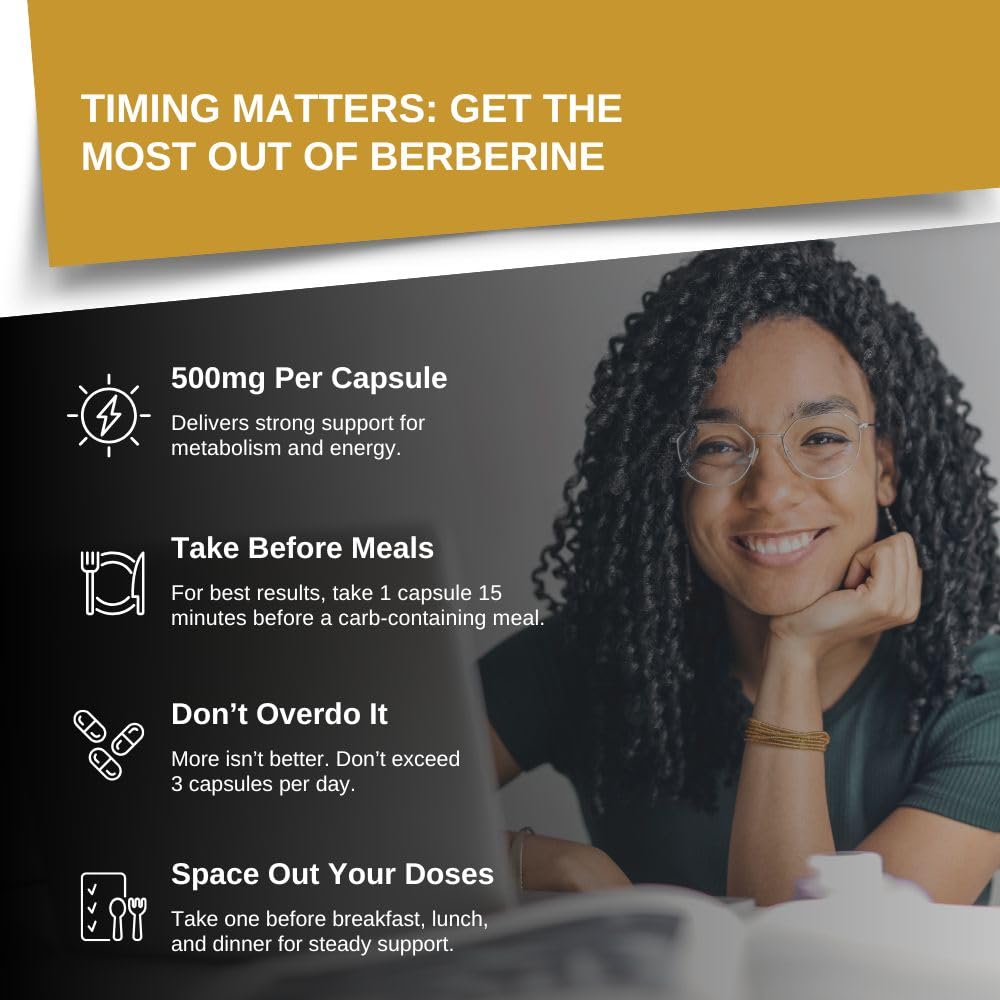 Intelligent Labs Berberine HCL Plus 500 mg per Capsule, 120 Capsules