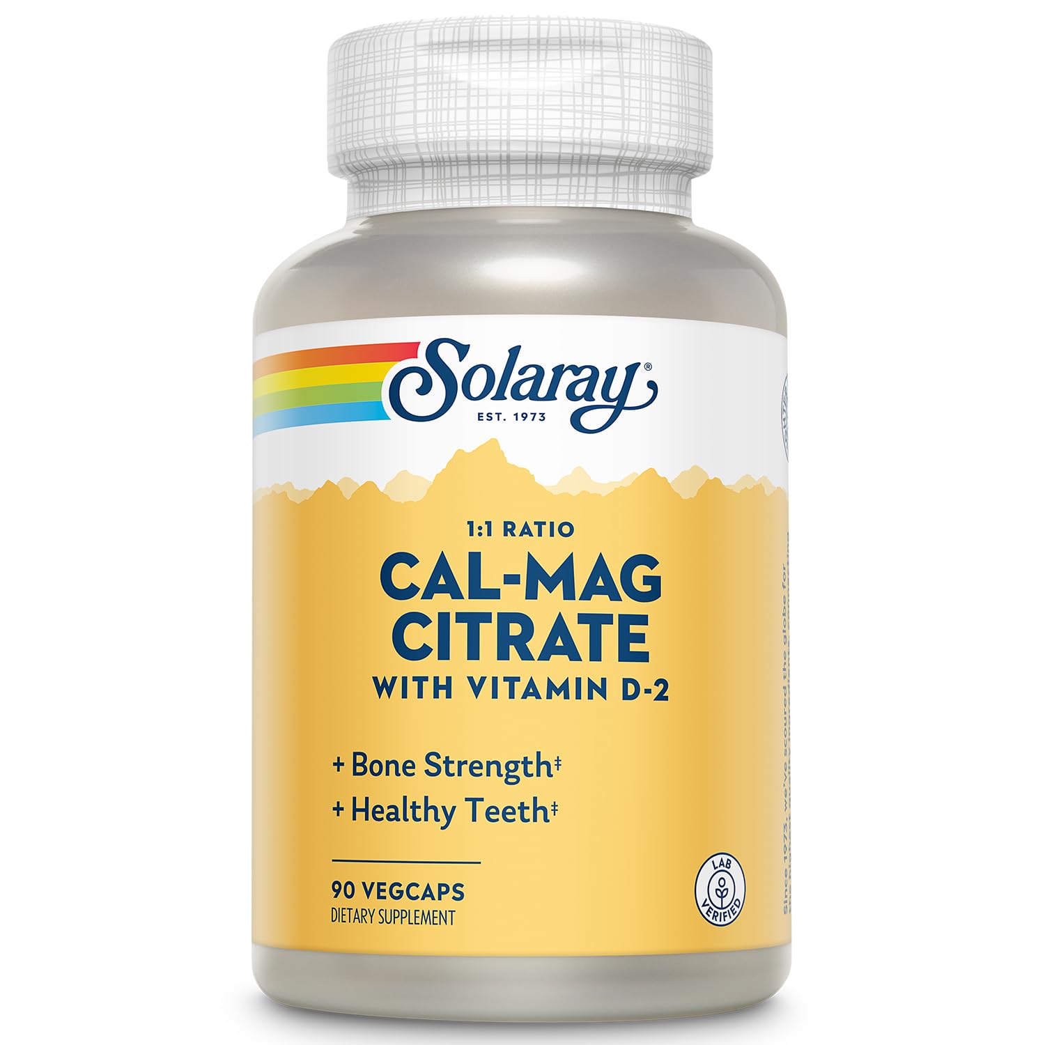 SOLARAY Cal-Mag Citrate w/D 2 1:1, 90 VegCaps