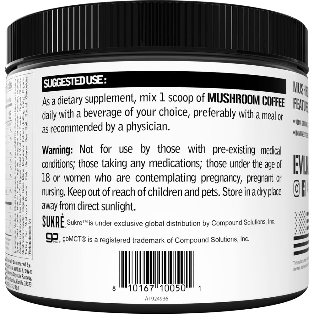 Evlution Mushroom Coffee Powder 4.2 oz