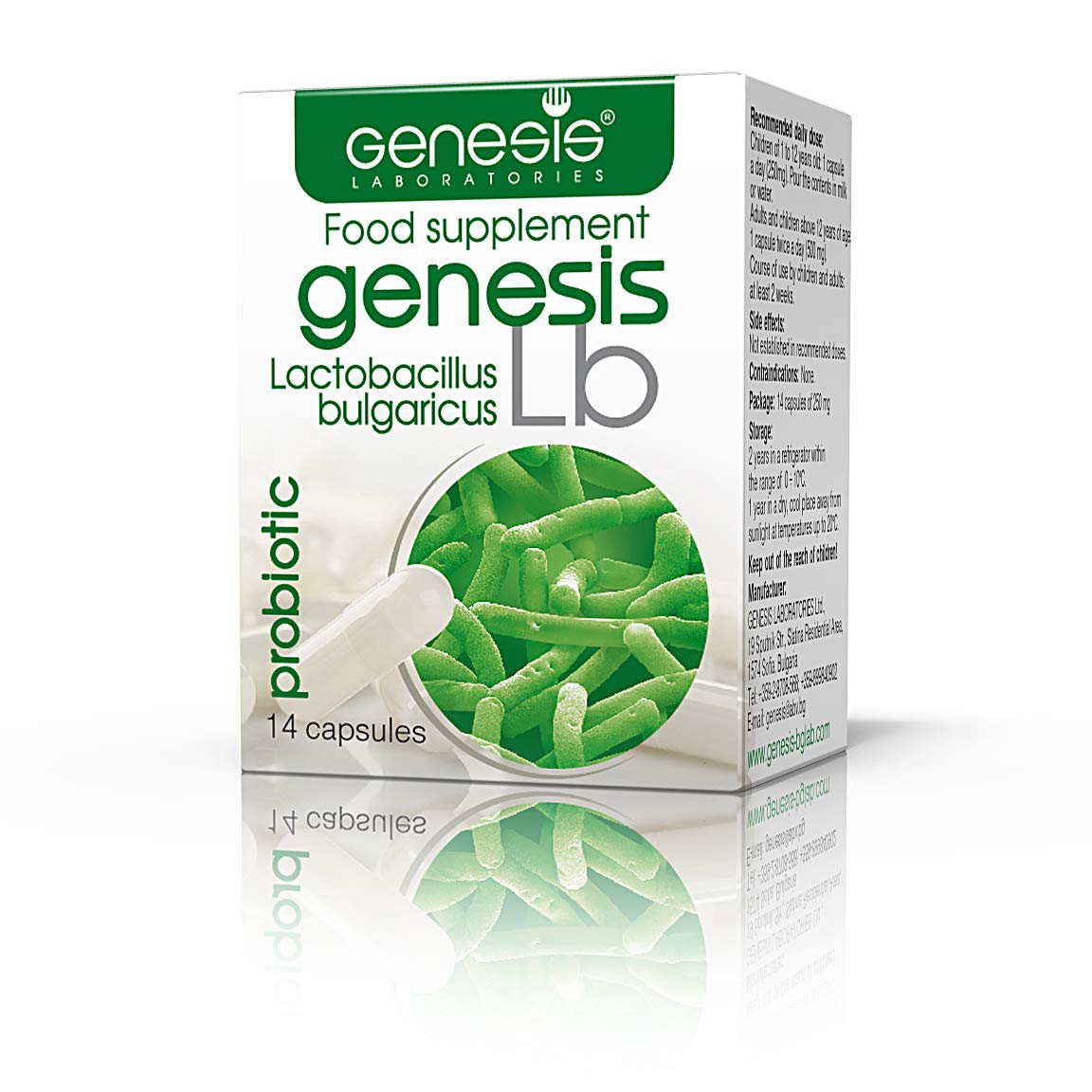 Genesis LABORATORIES LB Probiotic Daily Lactobacillus Bulgaricus Capsule, 14 Count