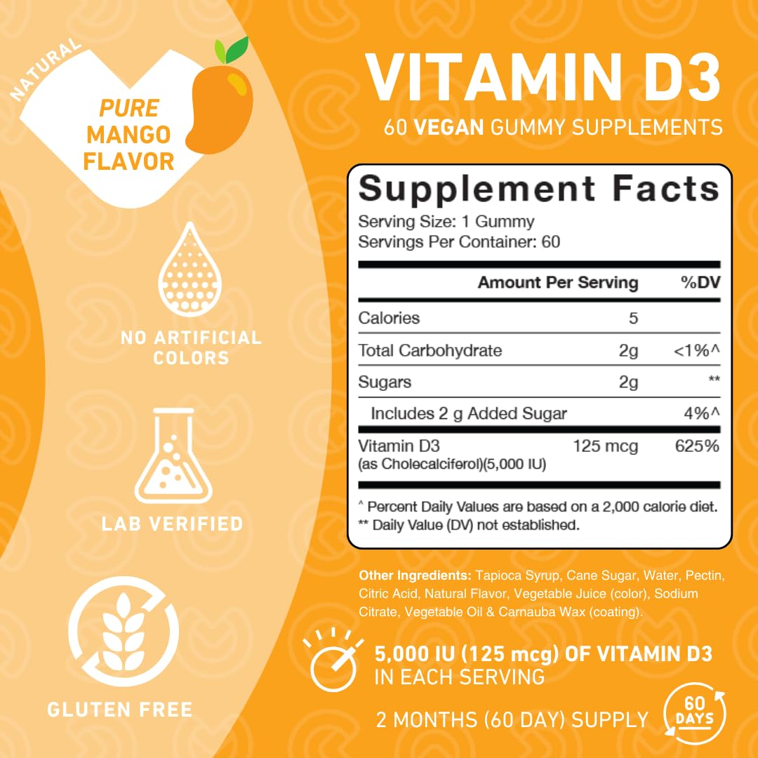 PUREFINITY Vitamin D3 5000 iu Gummies, 60 Count