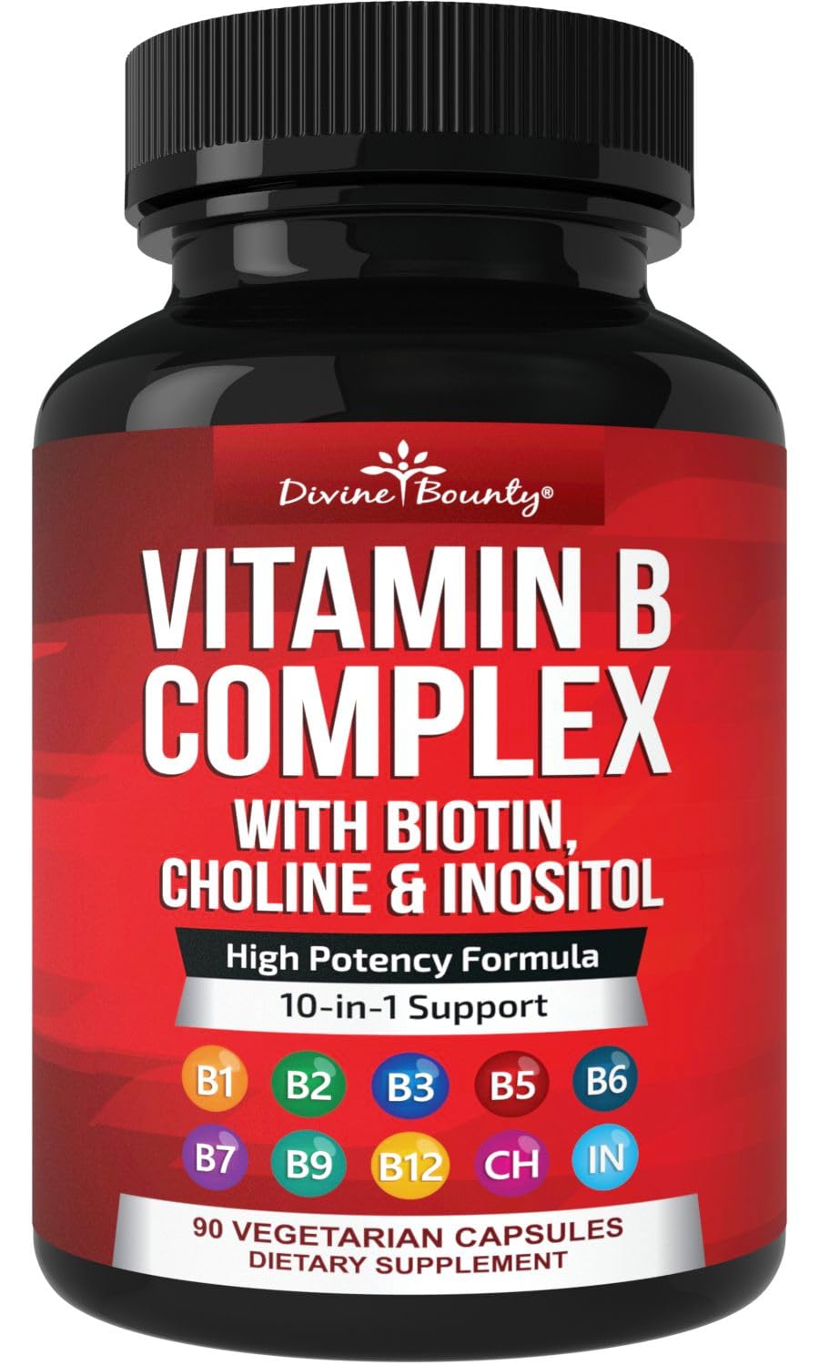 Divine Bounty Super B Complex Vitamins Capsules 90 Count