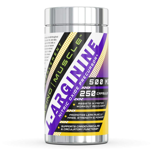 Amazing Muscle L-Arginine Essential Amino Acid 500 mg Capsules, 250 Count