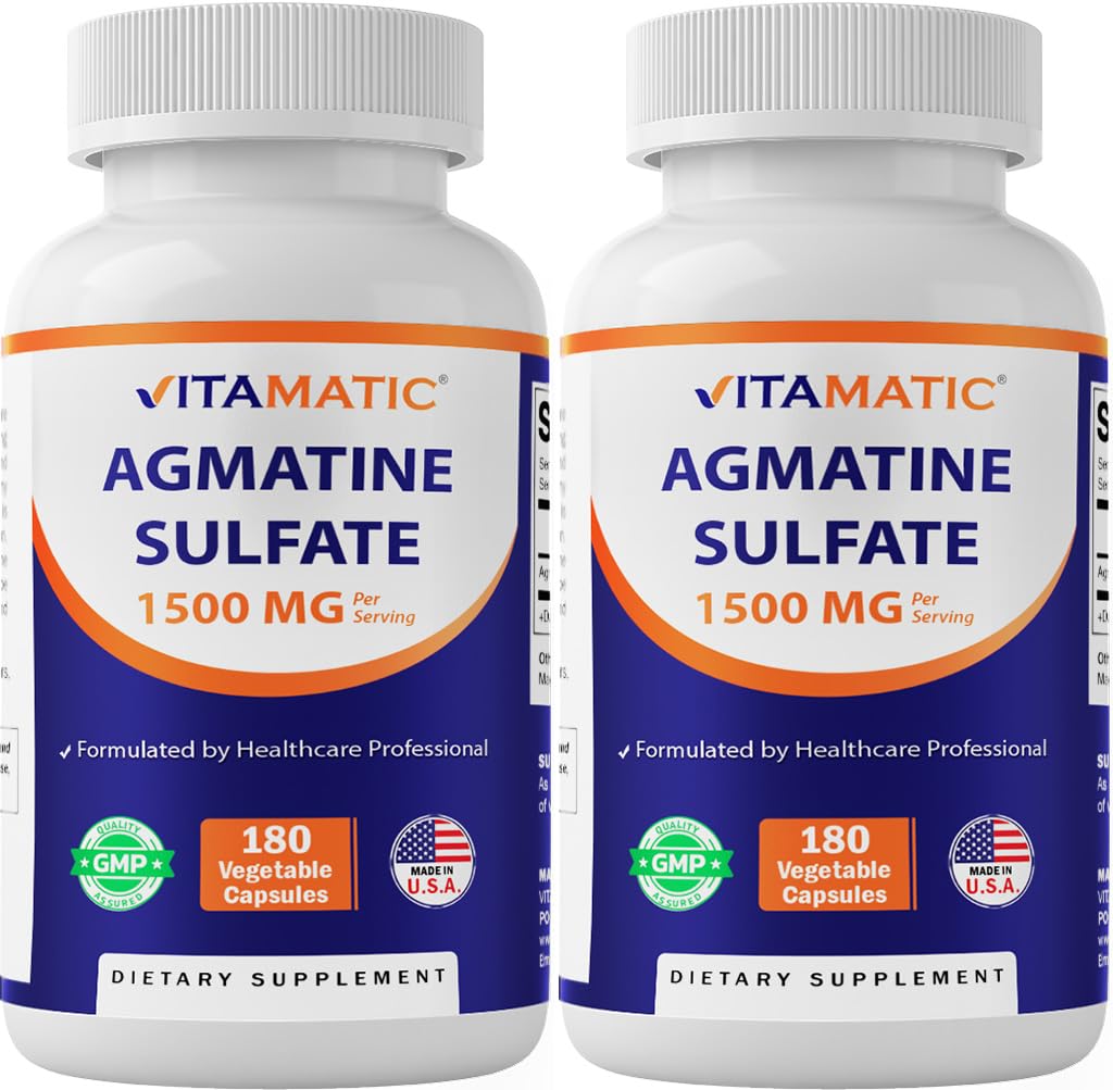 Vitamatic Agmatine Sulfate 1500mg Per Serving Capsule, 360 Capsules