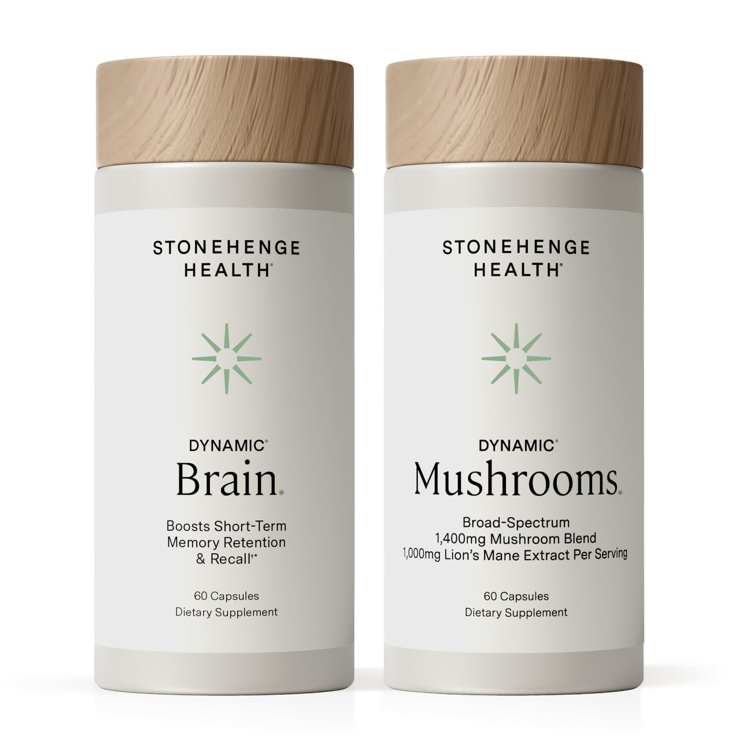 Stonehenge Health Dynamic Brain + Dynamic Mushrooms Bundle Capsules, 120 Count