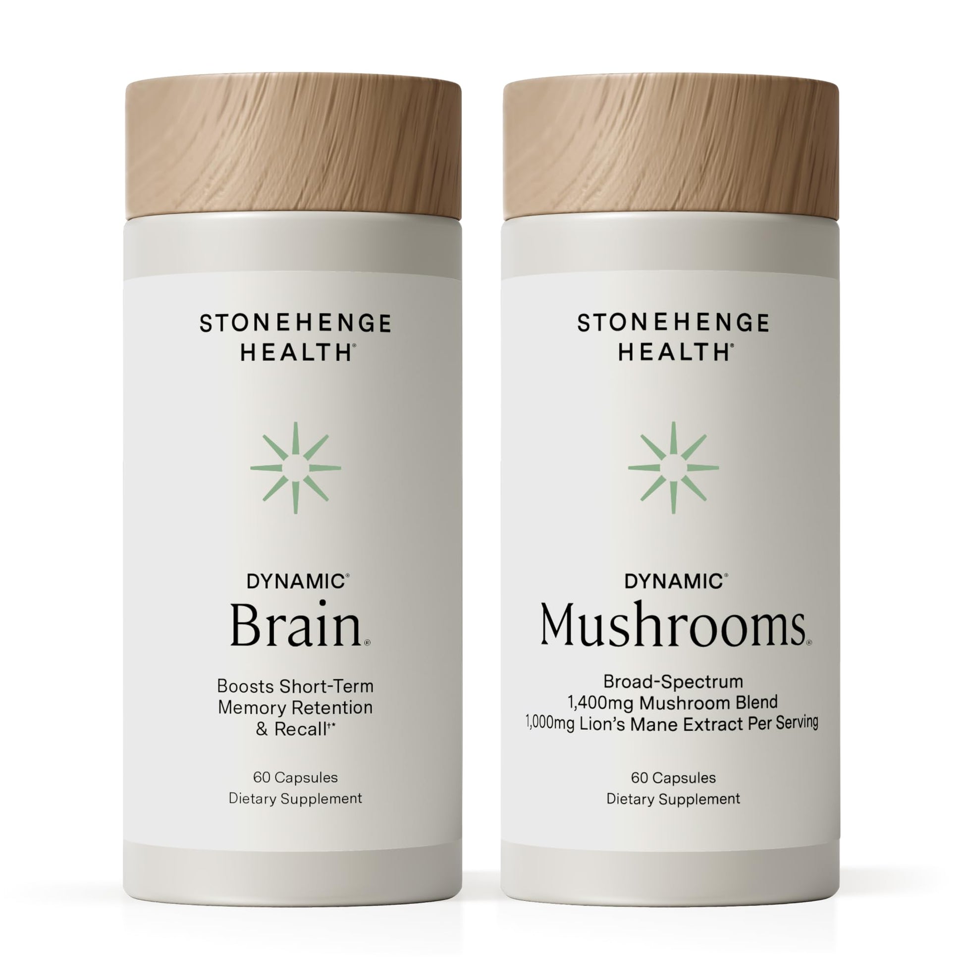 Stonehenge Health Dynamic Brain + Dynamic Mushrooms Bundle Capsules, 120 Count