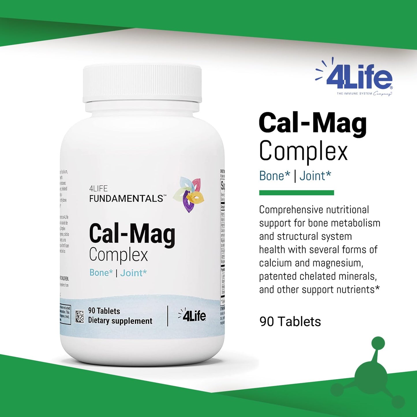 4Life Cal-Mag Complex Bone Support with Calcium Magnesium Tablets 90