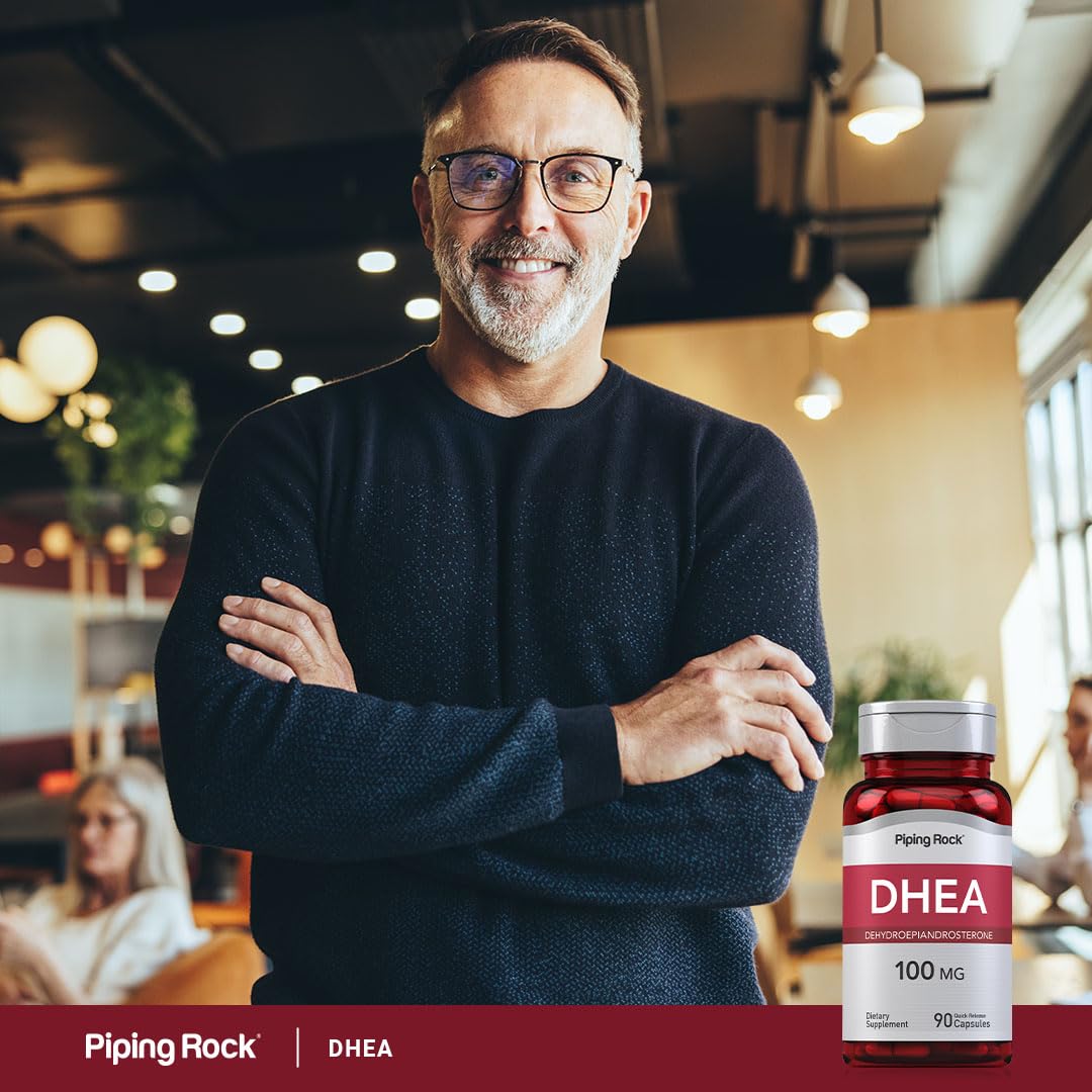 Piping Rock DHEA Supplement 100mg Capsules 90 Count