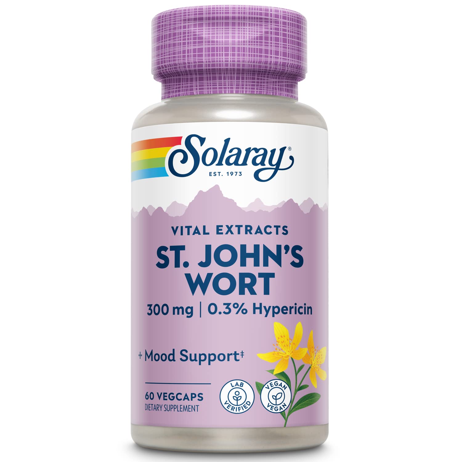 Solaray St Johns Wort Aerial Extract 300 mg Capsule, 60 Count