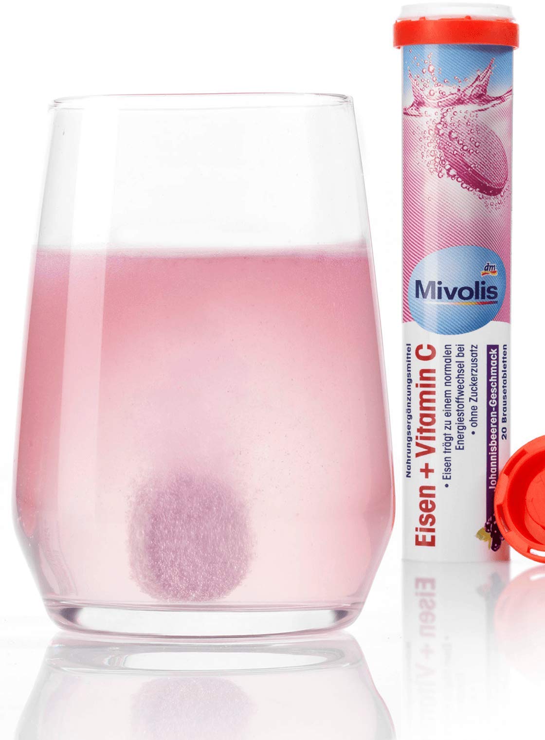 Mivolis Iron + Vitamin C Effervescent Tablets, 80 Tablets
