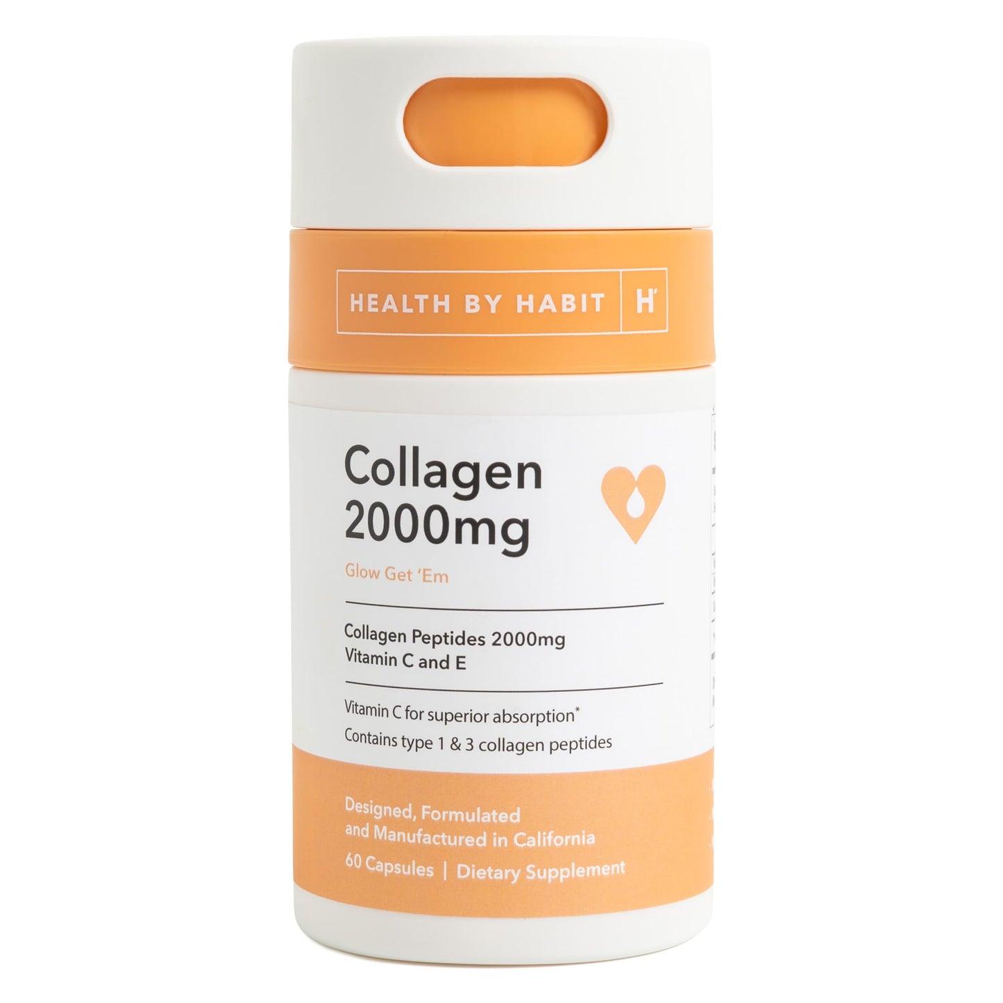 Health By Habit Collagen Supplement Capsules 60 Count