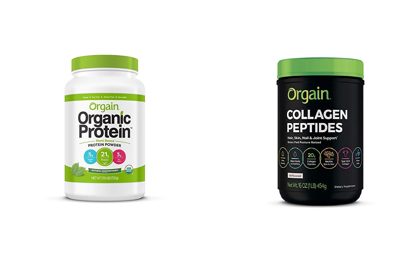 Orgain Organic Plant Based Protein Powder Hydrolyzed Collagen Powder 40
