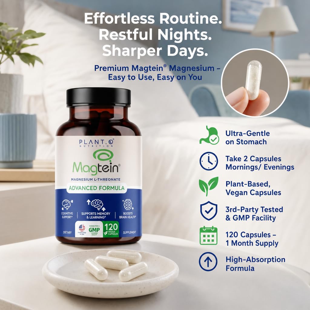 PLANT.O NUTRITION Magnesium L-Threonate Capsules 120 Capsules