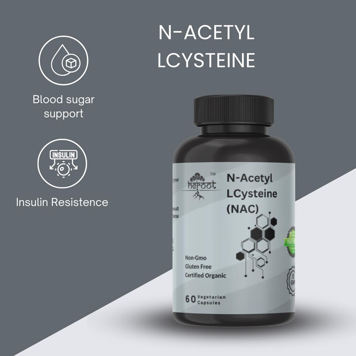 Heroot N-Acetyl L-Cysteine (NAC) 500mg Capsule, 60 Count