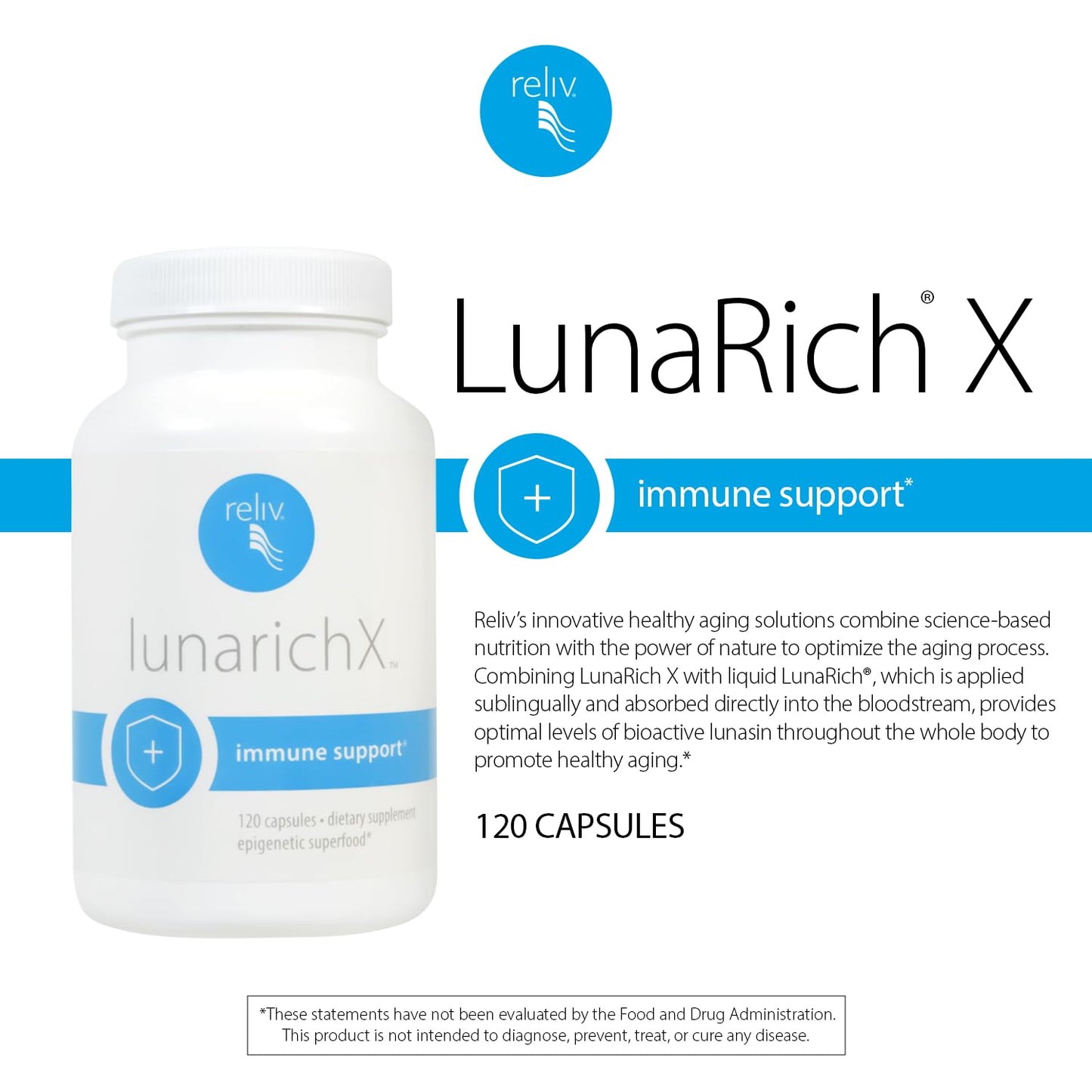 RELIV LunaRich X Lunasin Extract 120 Capsules
