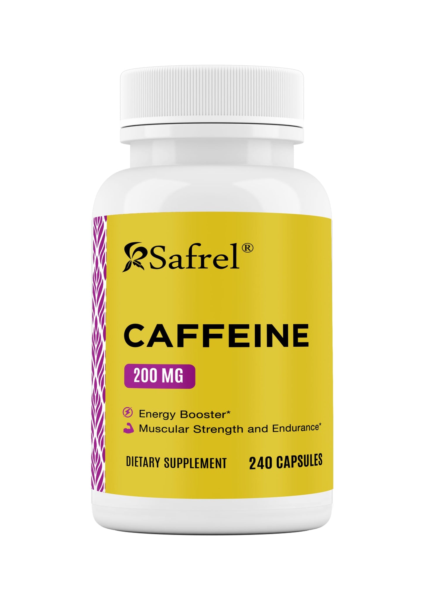 Safrel Caffeine 200mg Capsules, 240 Count