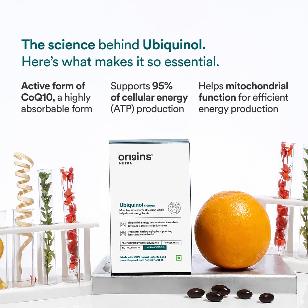 ORIGINS NUTRA Kaneka Ubiquinol 100mg Softgels, 28 Count