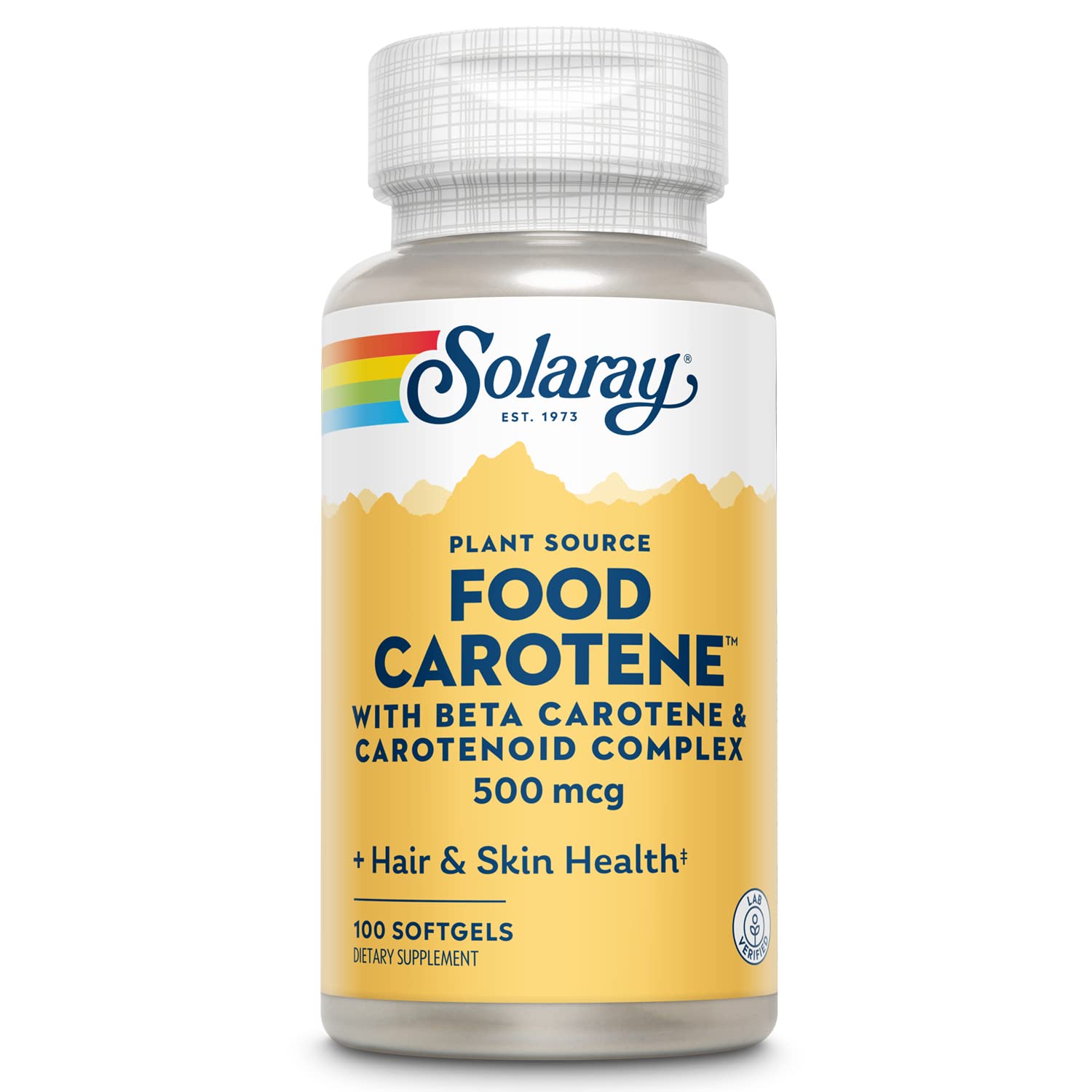 SOLARAY Food Carotene Vitamin A 10000 IU Softgels, 100 Count