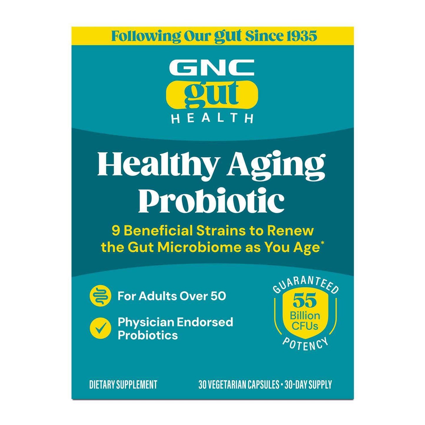 GNC Healthy Aging 55+ Probiotic, 30 Capsules