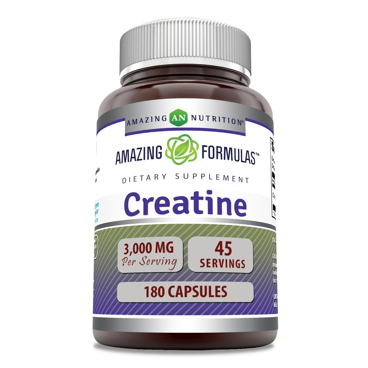 Amazing Nutrition Creatine Monohydrate 3000 Mg Capsules, 180 Count