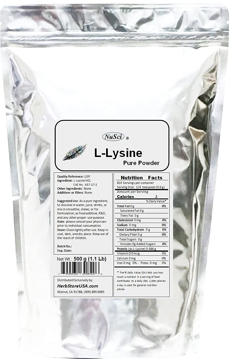 NuSci L-Lysine HCl Lysine Pure Powder 35.274