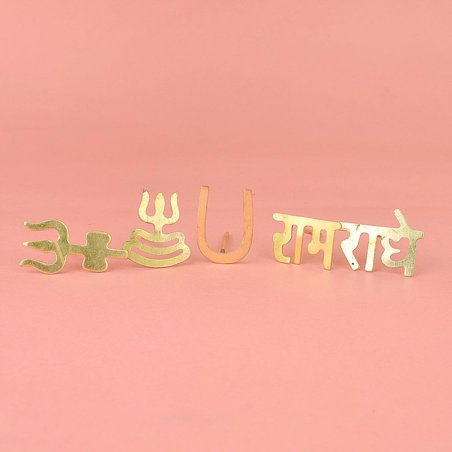 SATVIK STORE Assorted Brass Tilak Stamp 7 Pc with Red Chandan & White Chandan Tikka Powder