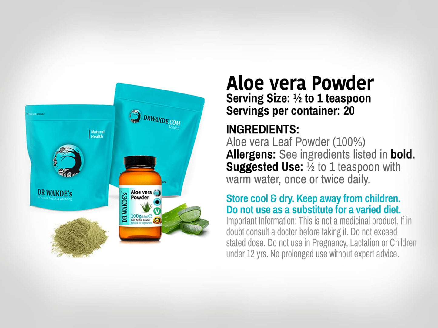 DR WAKDE's Aloe Vera Leaf Powder 3.53 oz