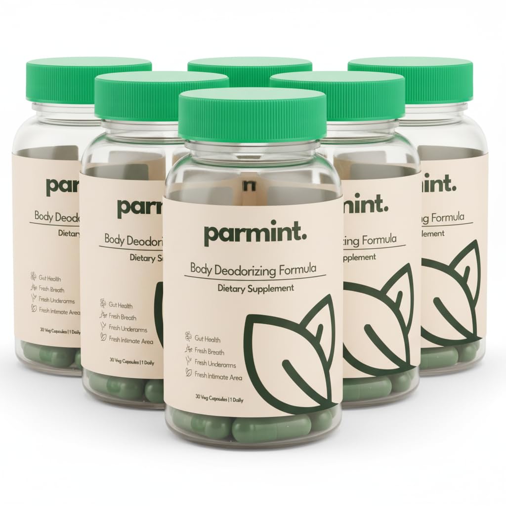 Parmint Whole Body Natural Deodorizing Supplement Capsules, 180 Count