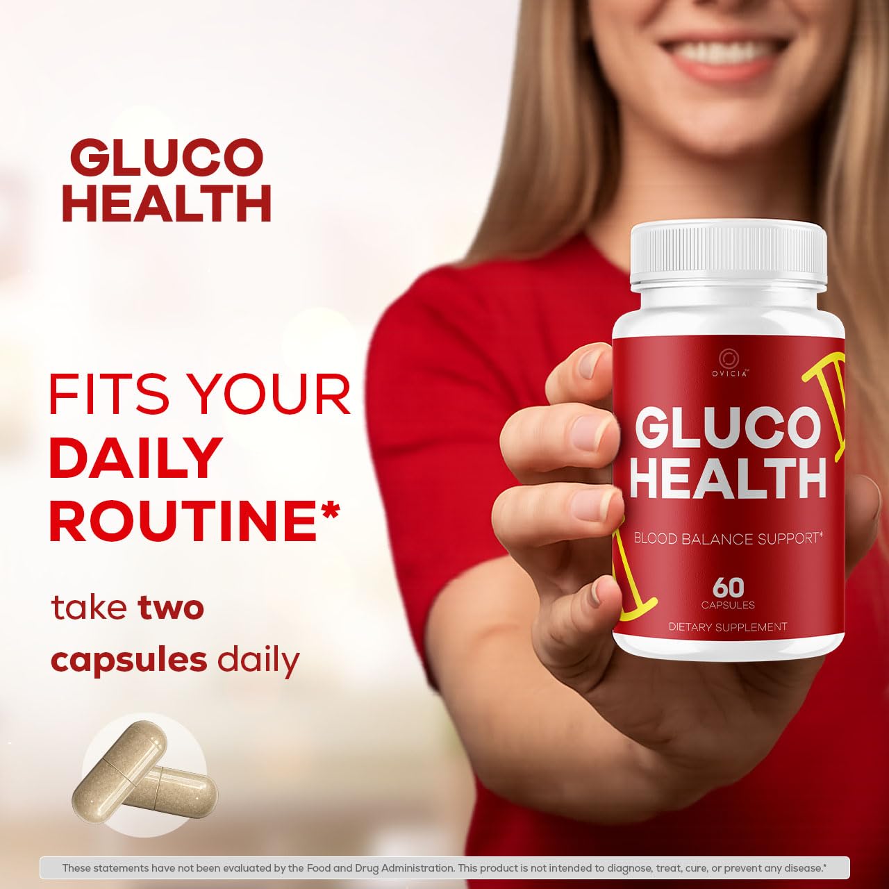 OVICIA Gluco Health Capsules, 60 Count