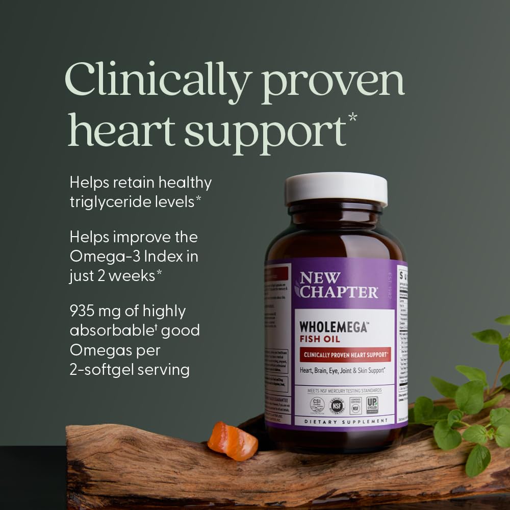 New Chapter Wholemega Fish Oil Supplement Softgel 120 Softgels