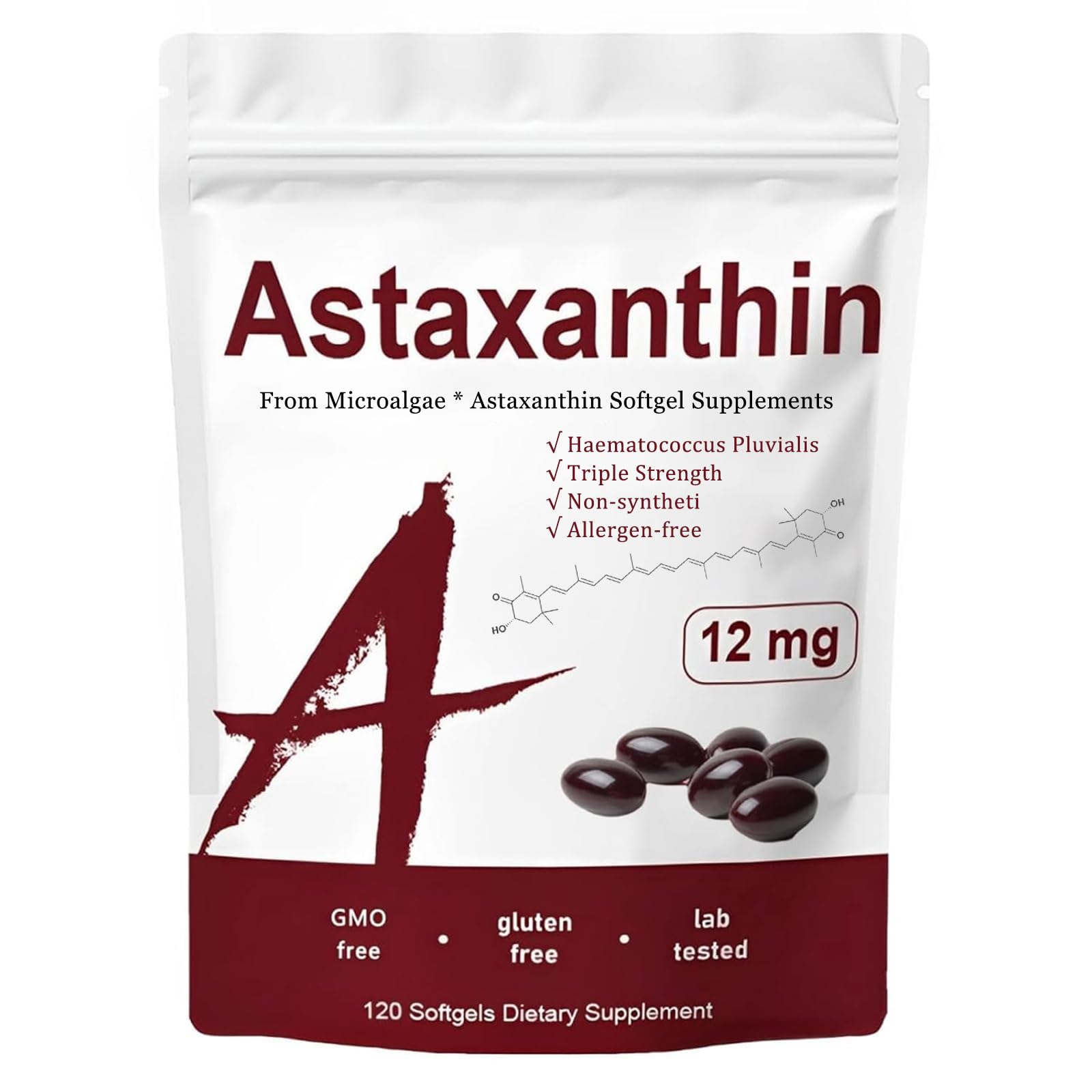 SUUDUUL Astaxanthin 12mg Powder, 1 Ounce