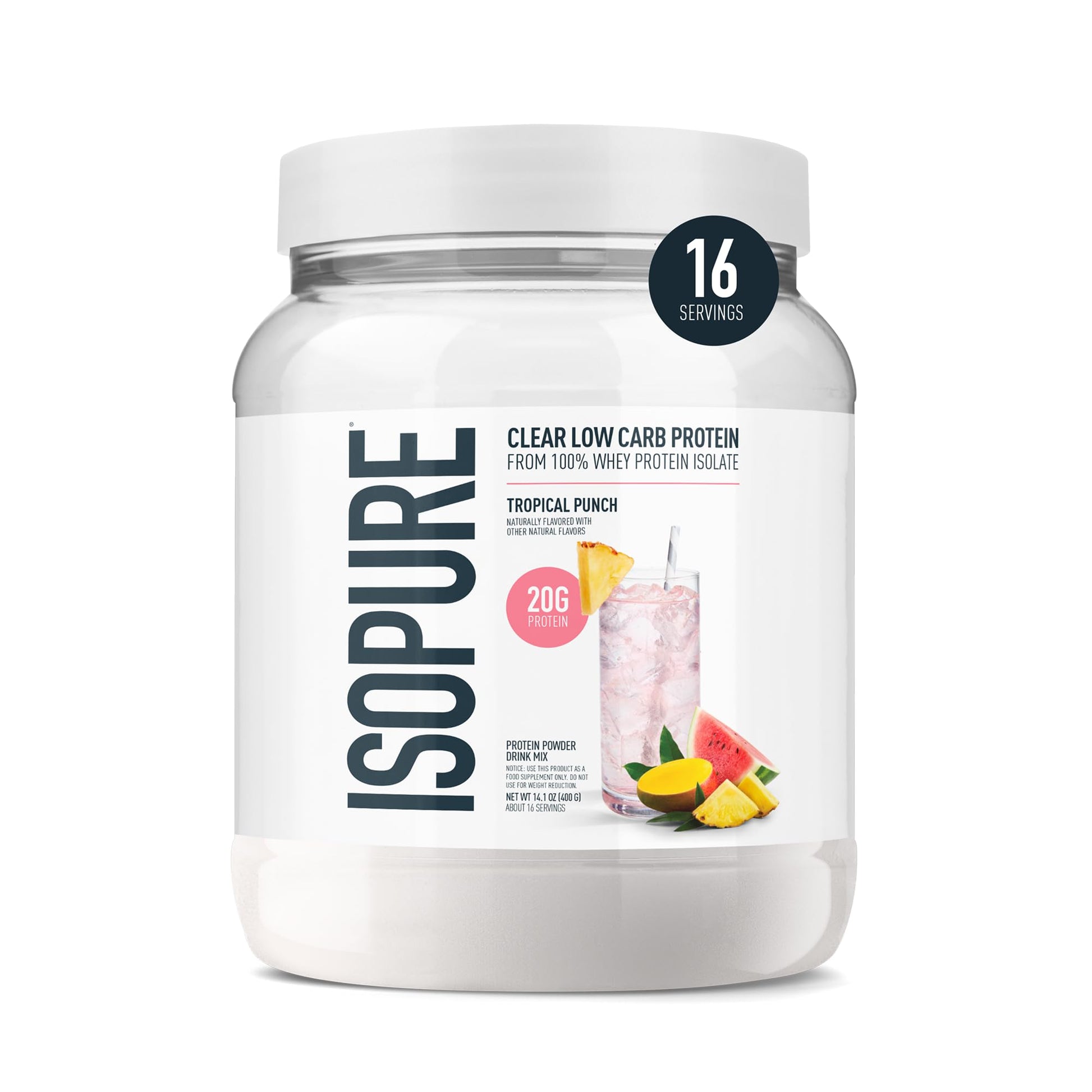 Isopure Clear Whey Isolate Protein Powder - Powder, 16 Servings