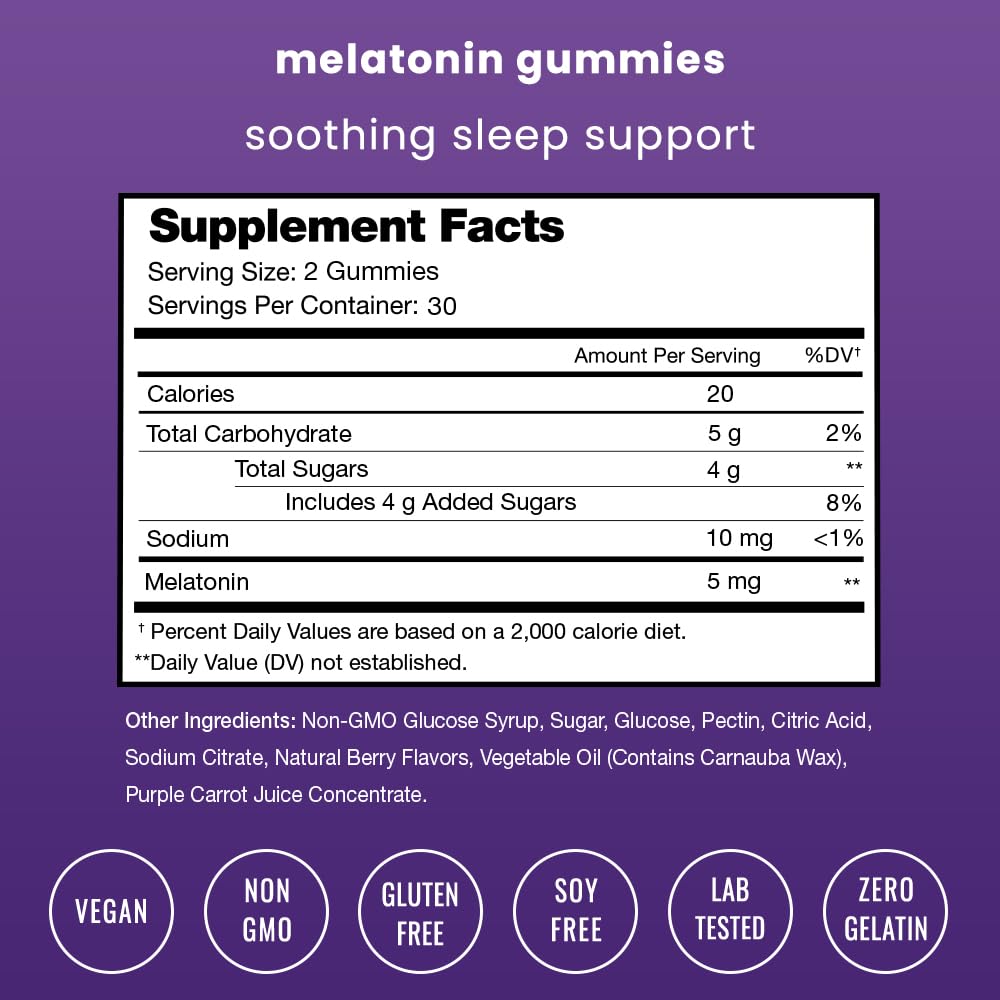 NutraChamps Melatonin Gummies for Kids & Adults, 2.5mg, 5mg or 10mg Dose, Gummy, 120 Count