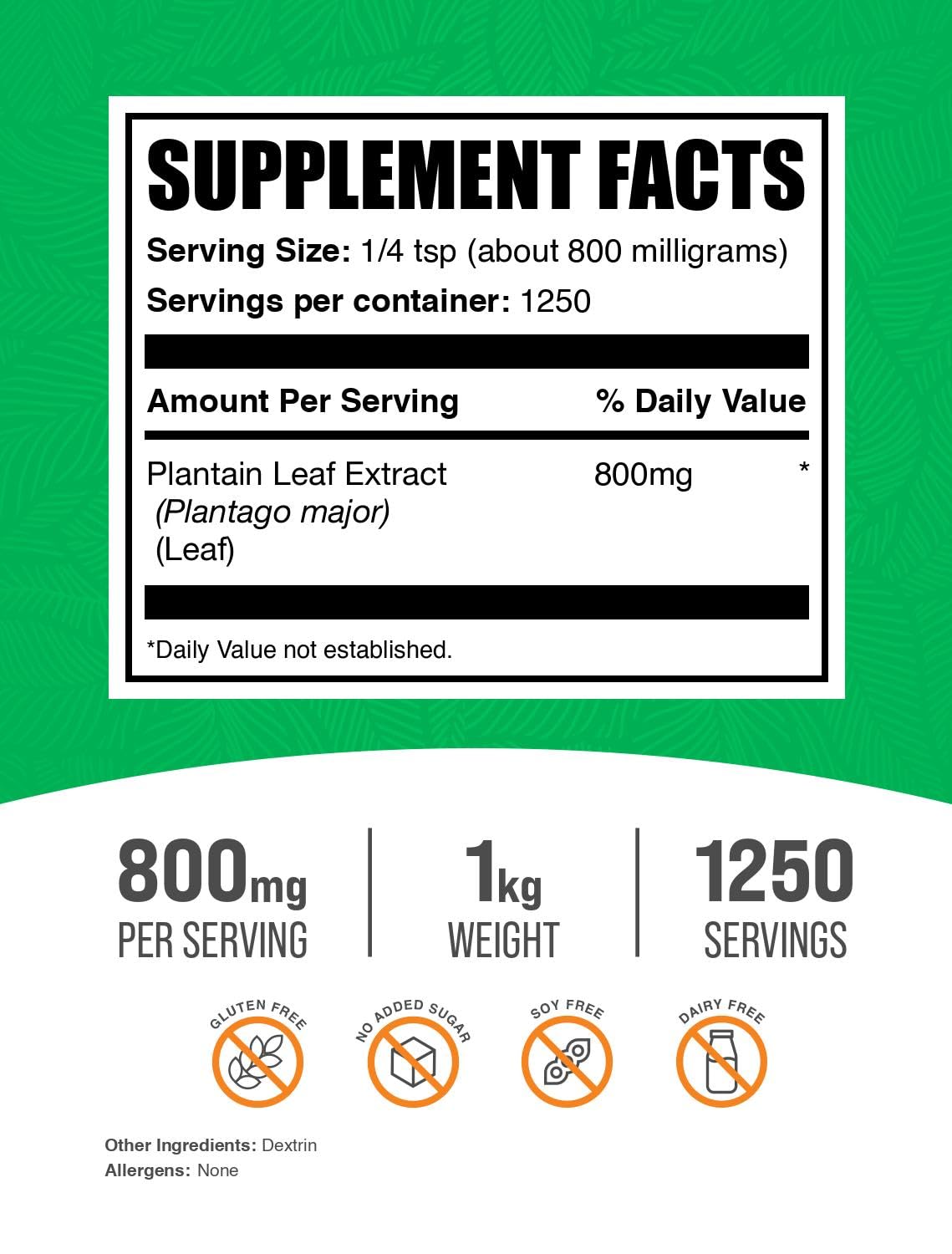 BulkSupplements Plantain Leaf Extract Powder 35.2 oz