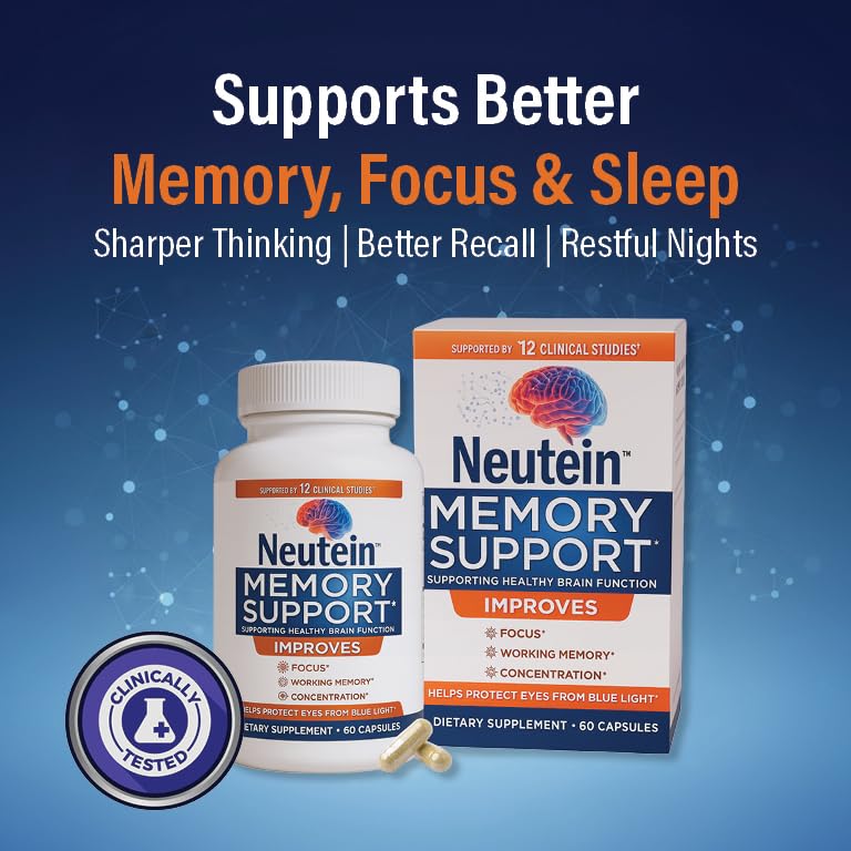 Neutein Brain Supplement for Memory and Focus, 240 Capsules