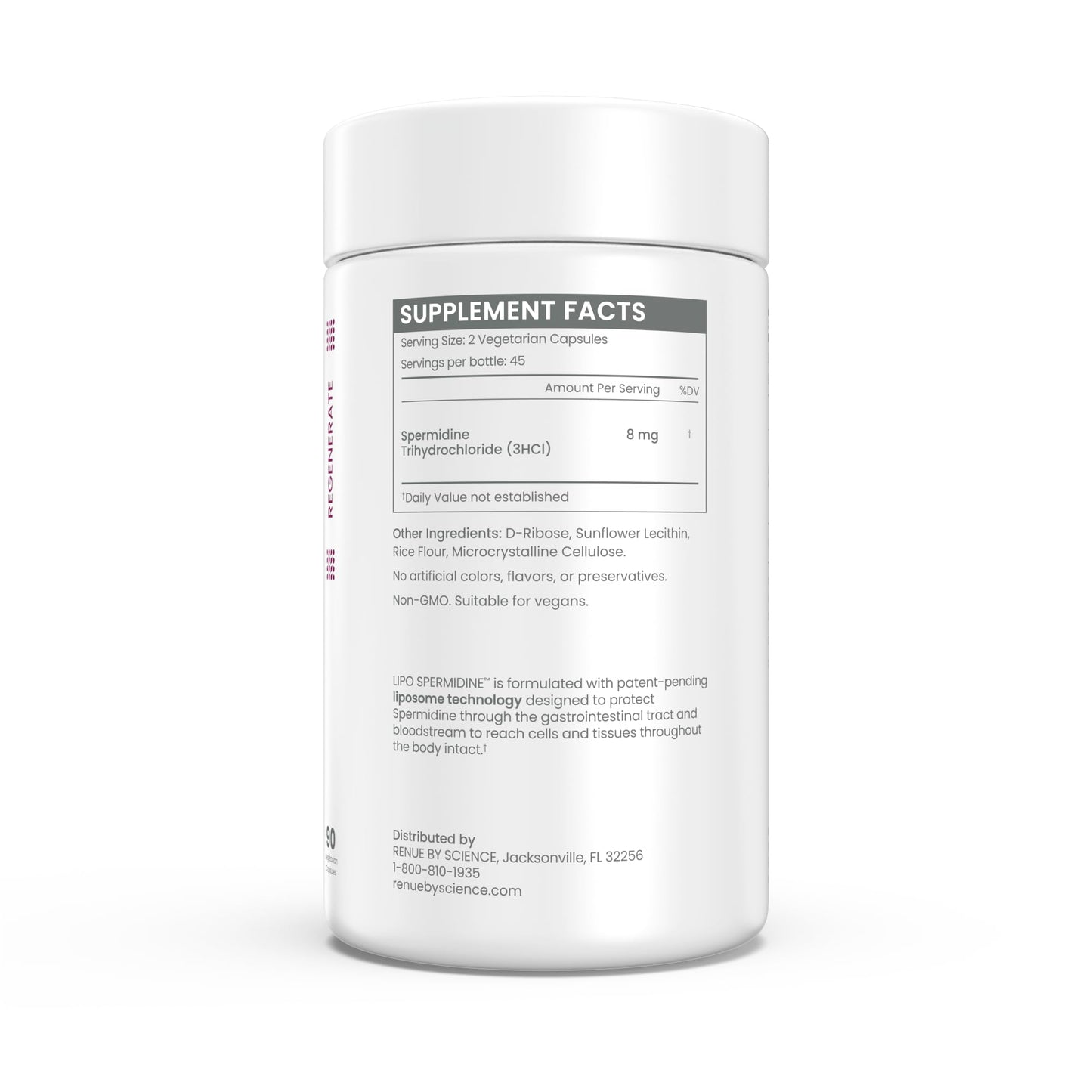 Renue By Science Spermidine Liposomal Supplements for Women and Men 90 Capsules