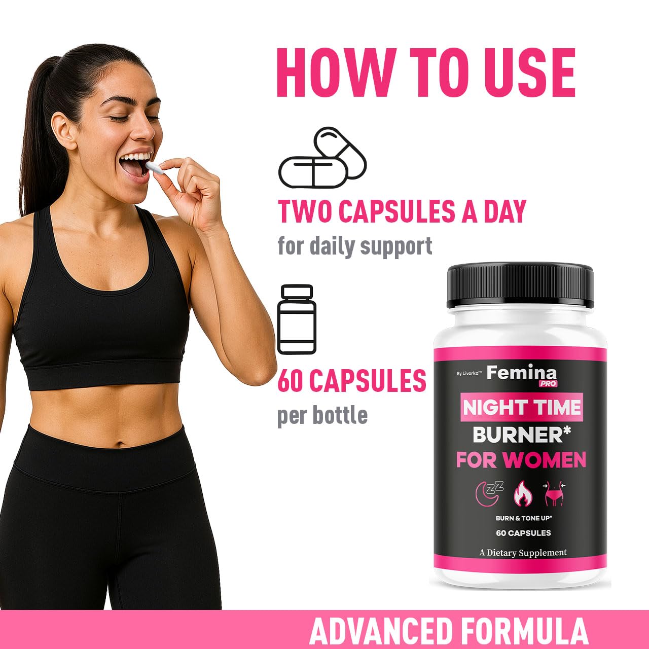 LIVORKA FeminaPro Nighttime Capsule, 60 Count